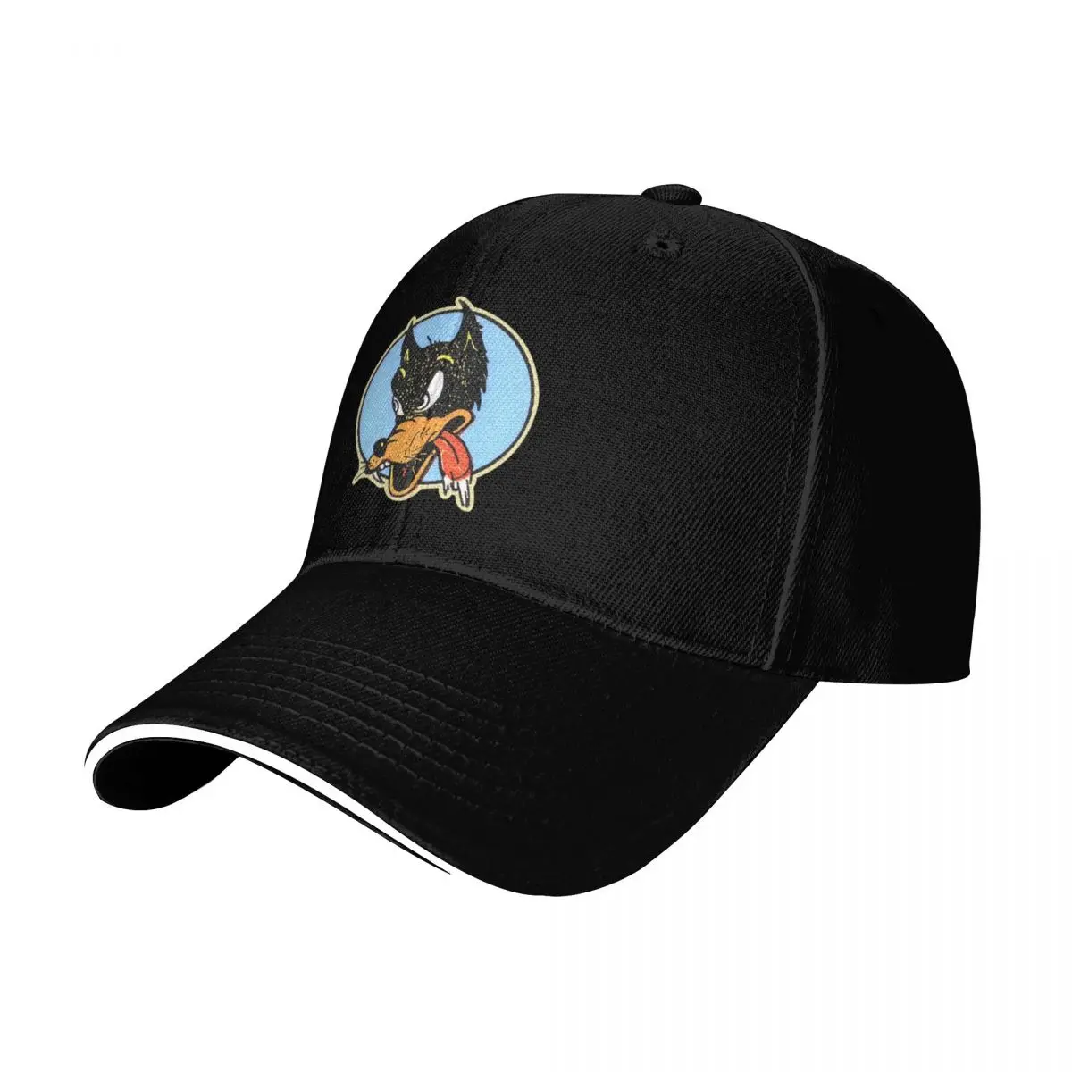 Lone Wolf Jerry Garcia Men's Black Tee Baseball Cap Summer Beach Travel Streetwear Hip Hop Trendy Vintage Retro Embroidered