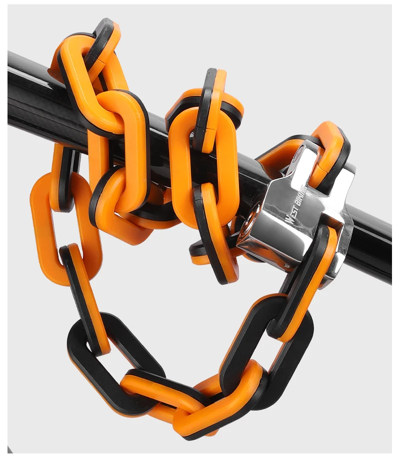 WEST BIKING Bicycle Lock MTB Road Bike Heavy Duty Safety Anti-Theft Chain Lock for Motorcycle Lengthen Thicken Chain Anti-Rust