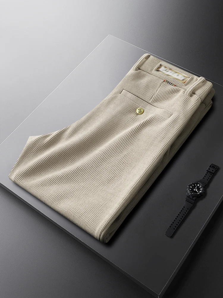 

Мужские повседневные брюки из вельвета, осенне-зимние, цвета хаки, прямые, зауженные, деловые, удобные, модные, для отдыха