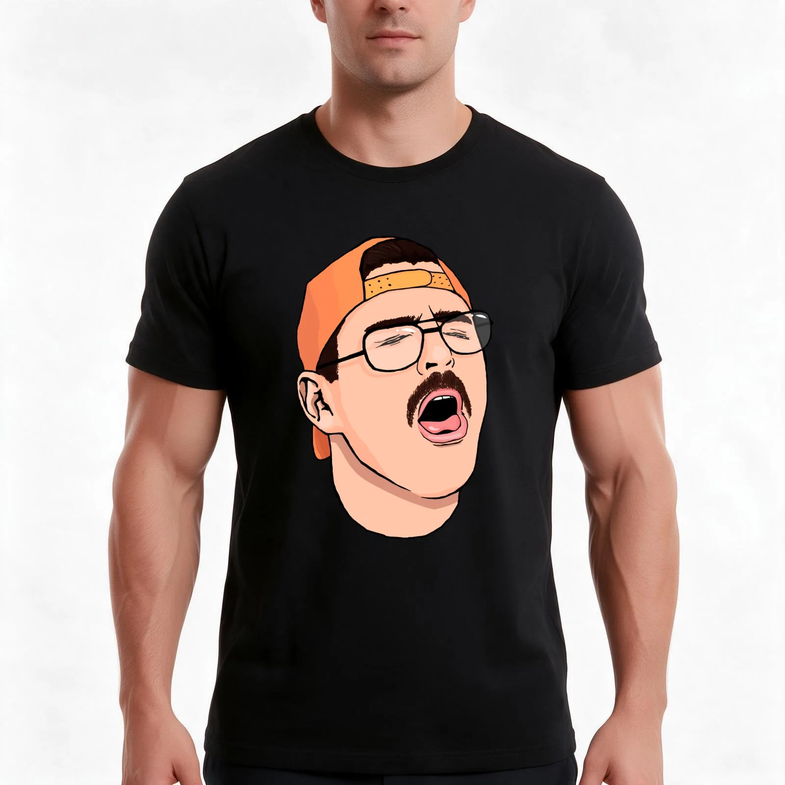 Julien Coughing T-Shirt Summer Casual Cotton Tee Oversized Streetwear Tops Vintage Graphic Print Loose Fit Short Sleeve