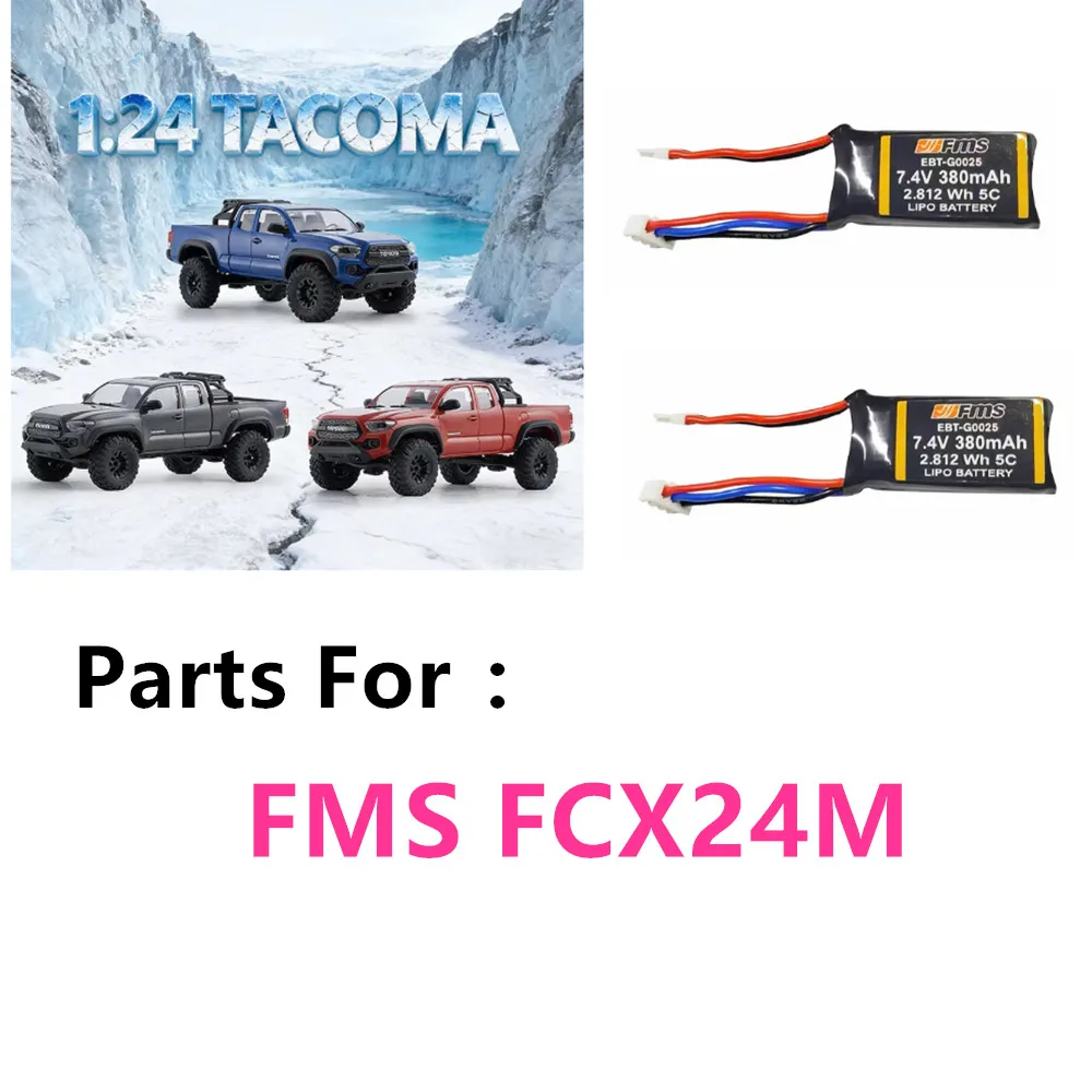 

FMS FCX24M Battery 7.4V 380mAh 2S / Charging Cable / Use For FMS FCX24M R/C Car Parts