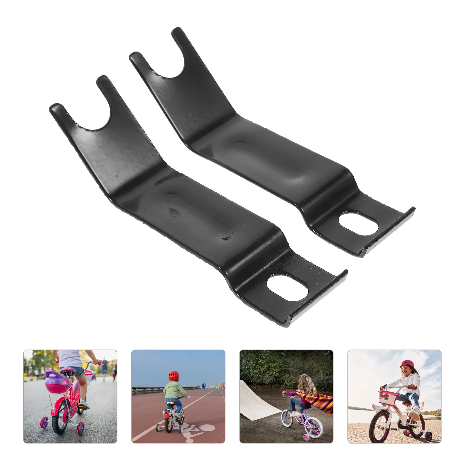 

Kids Bike Auxiliary Wheel Positioner Axle Extenders for Training Component Sturdy Black Children Toddler