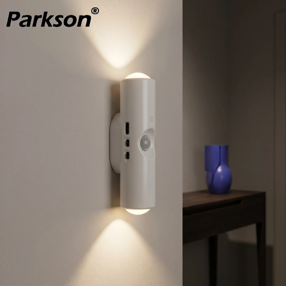 Lámpara de Noche LED RGB con Sensor de Movimiento, Magnética, Recargable, para Dormitorio, Armario, Baño, Jardín, Decoración del Hogar