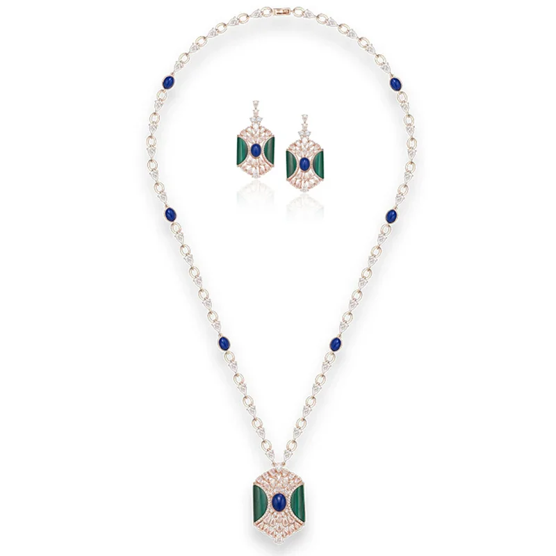 collection-de-createurs-style-boucles-d'oreilles-collier-femmes-dame-incrustation-cubique-zircon-malachite-losange-pendentif-ensembles-de-bijoux-de-fete