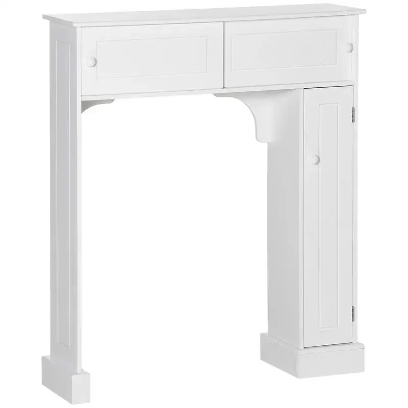 

Over The Toilet Bathroom Cabinet, Freestanding Bathroom Storage Organizer with Adjustable Shelves, Toilet Rack, White