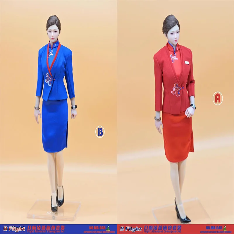 

CUKE TOYS MA-046 1/6 Soldier Airline Flight Attendant Qipao High Heels Clothing Set Model Toy Fit 12'' Action Figure In Stock