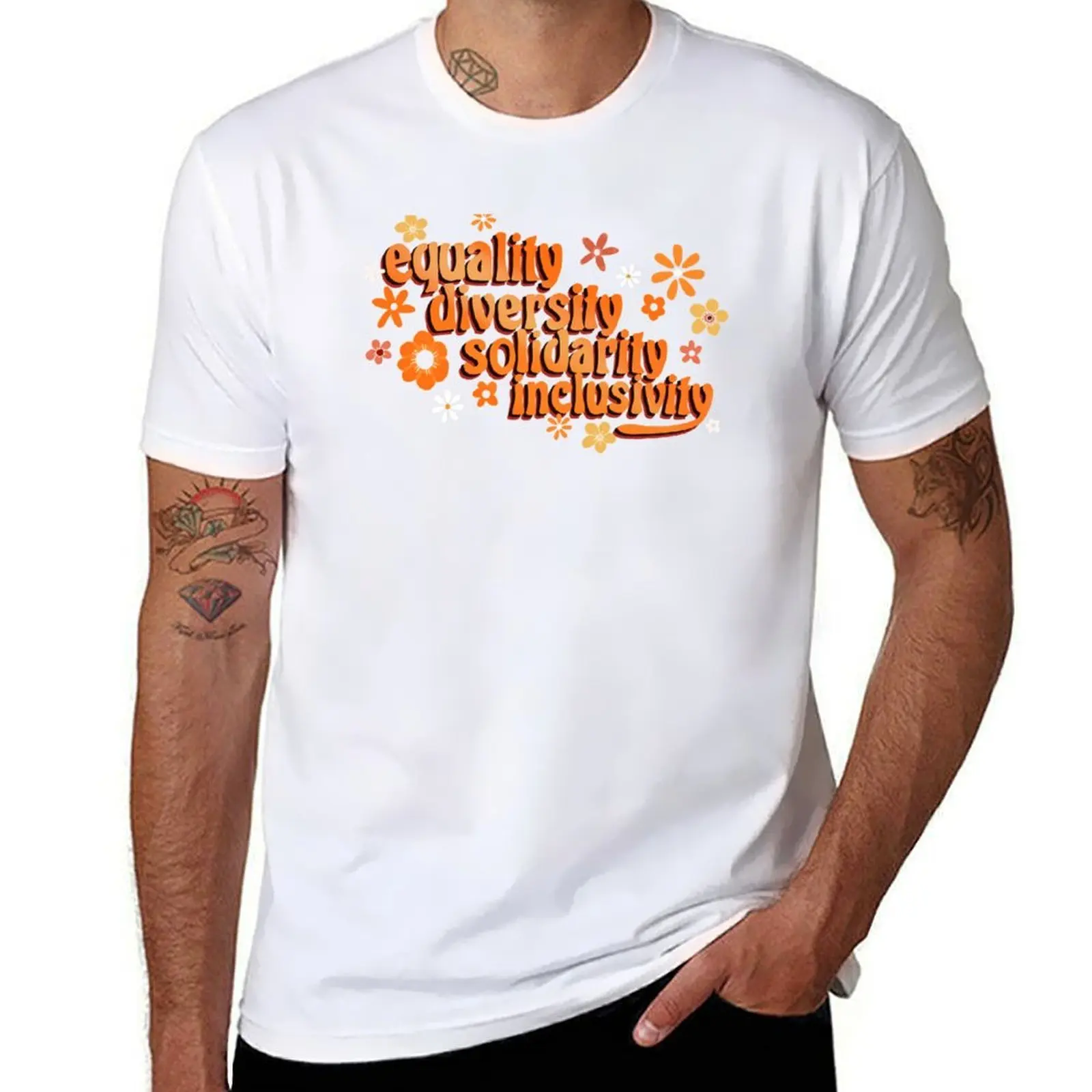 

equality diversity solidarity inclusivity T-Shirt t shirts with prints t shirts for man cotton T-Shirt