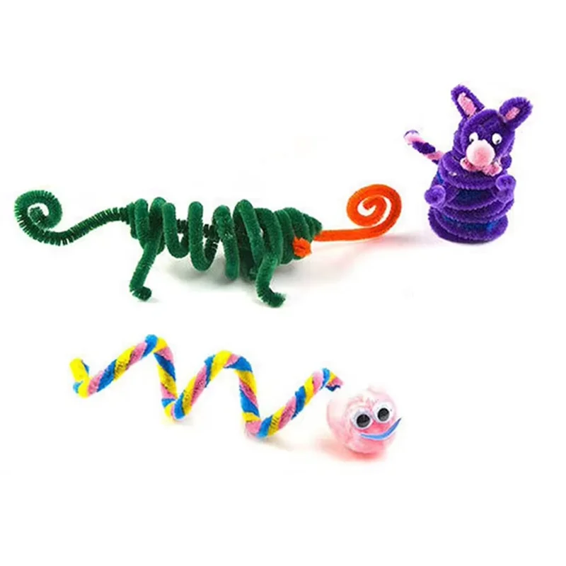 ABJI-Colorful Pipeline Cleaner Toy Handmade DIY Twist Stick Educational Twist Stick Color Hair Root Tops