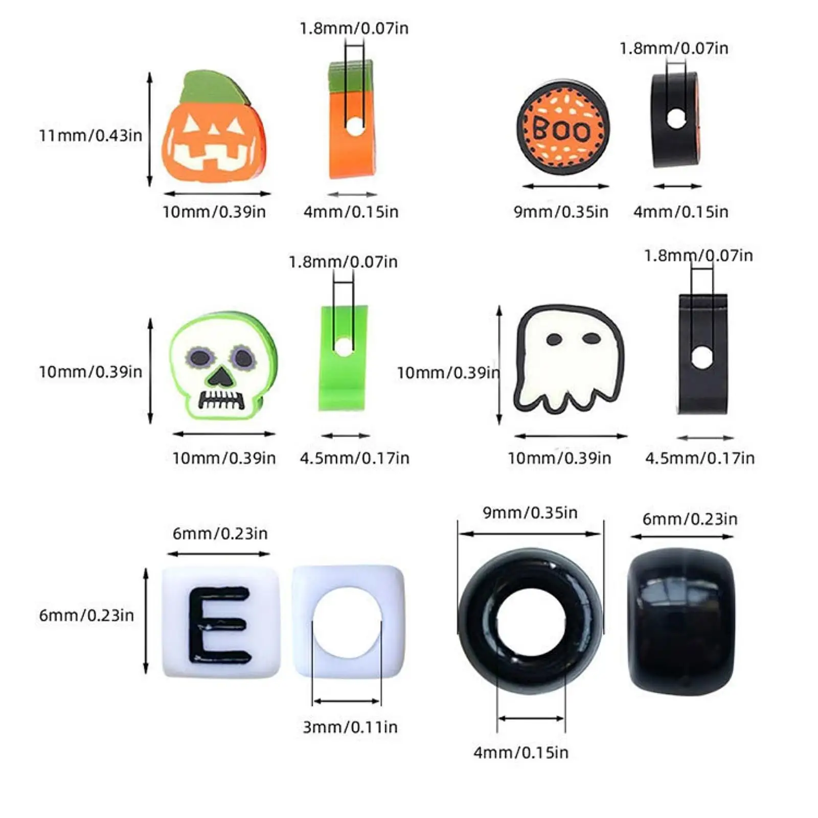 طقم صنع المجوهرات خرز فاصل لتزيين الهالوين وأقراط عيد الميلاد #6
