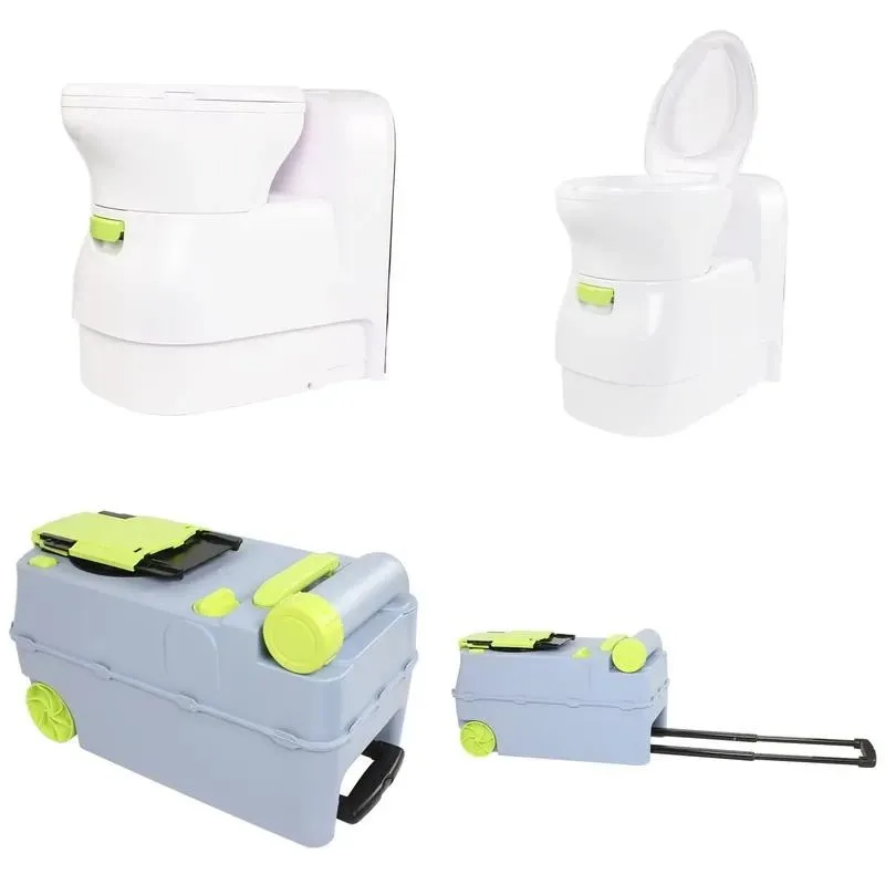 12V Portable Toilet for Camper RV Truck 22L White Pull Out Design