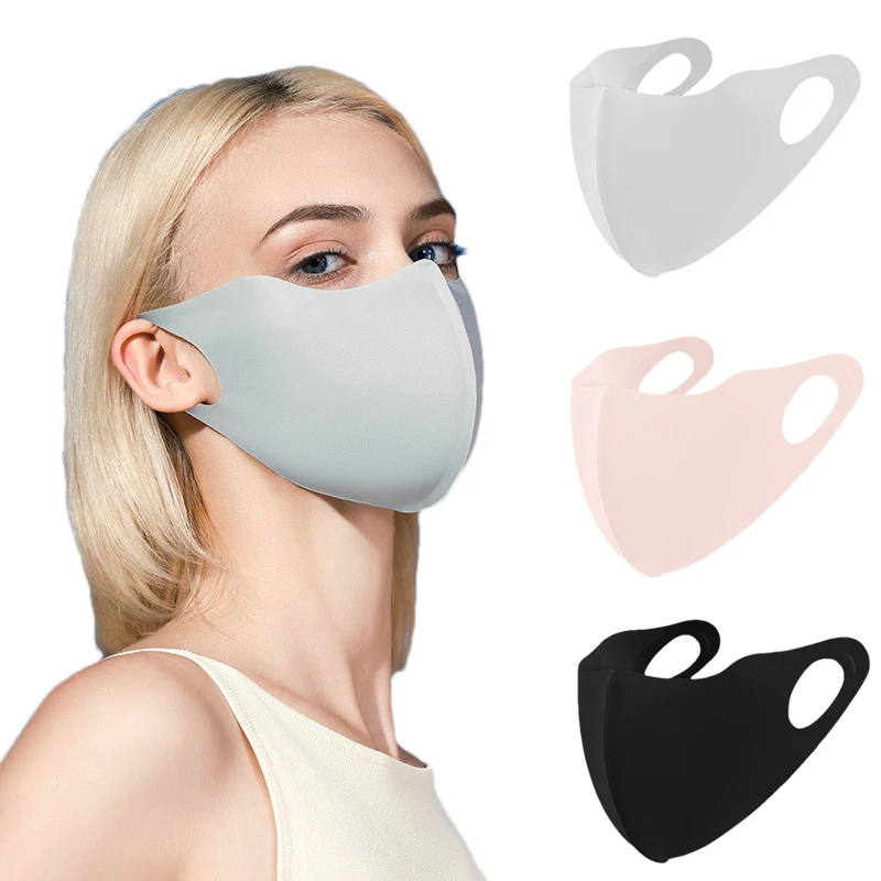 Ice Silk Face Mask Summer Breathable Three-dimensional Mask UV Protection Face Cover Women Outdoor Running Cycling Sports Mask