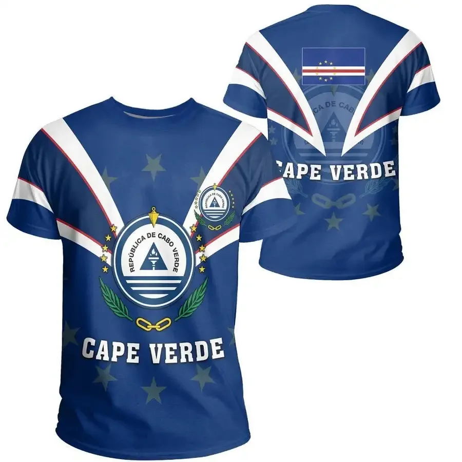 Cape Verde National Flag Emblem Print T-shirt Cap Vert Caboverde Men Women T Shirt Green Bandana Vert Oversized Celebration Tees