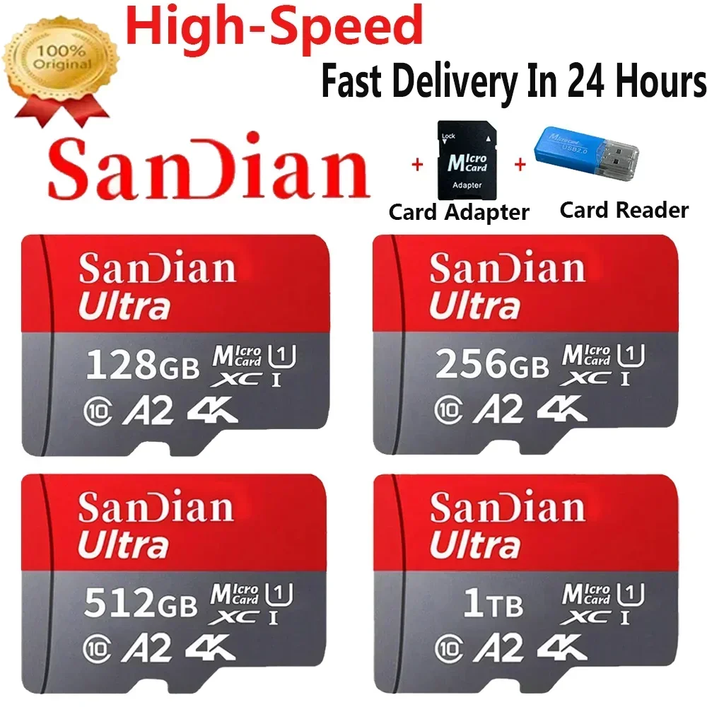 High Speed SD Card 1TB Original Flash 512GB Large Capacity Storage  128GB Mini Memory for Phones/Computers/Cameras