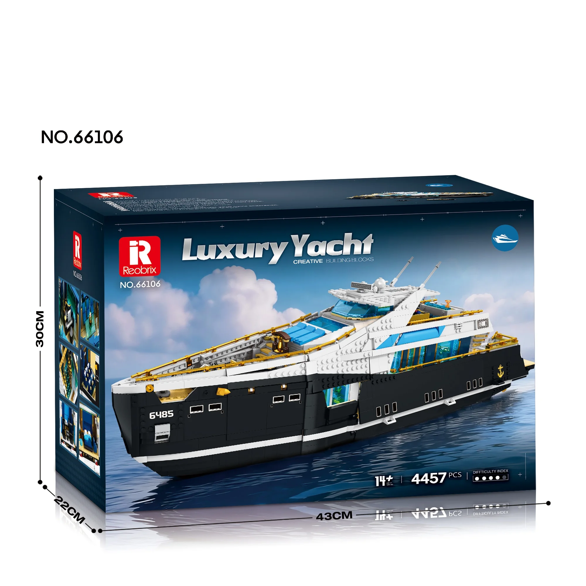 Toy Big Sale 4457PCS Luxury Yacht With BOX Building Blocks Motorboat Car Cruise Model With Display Toys Holiday Gifts