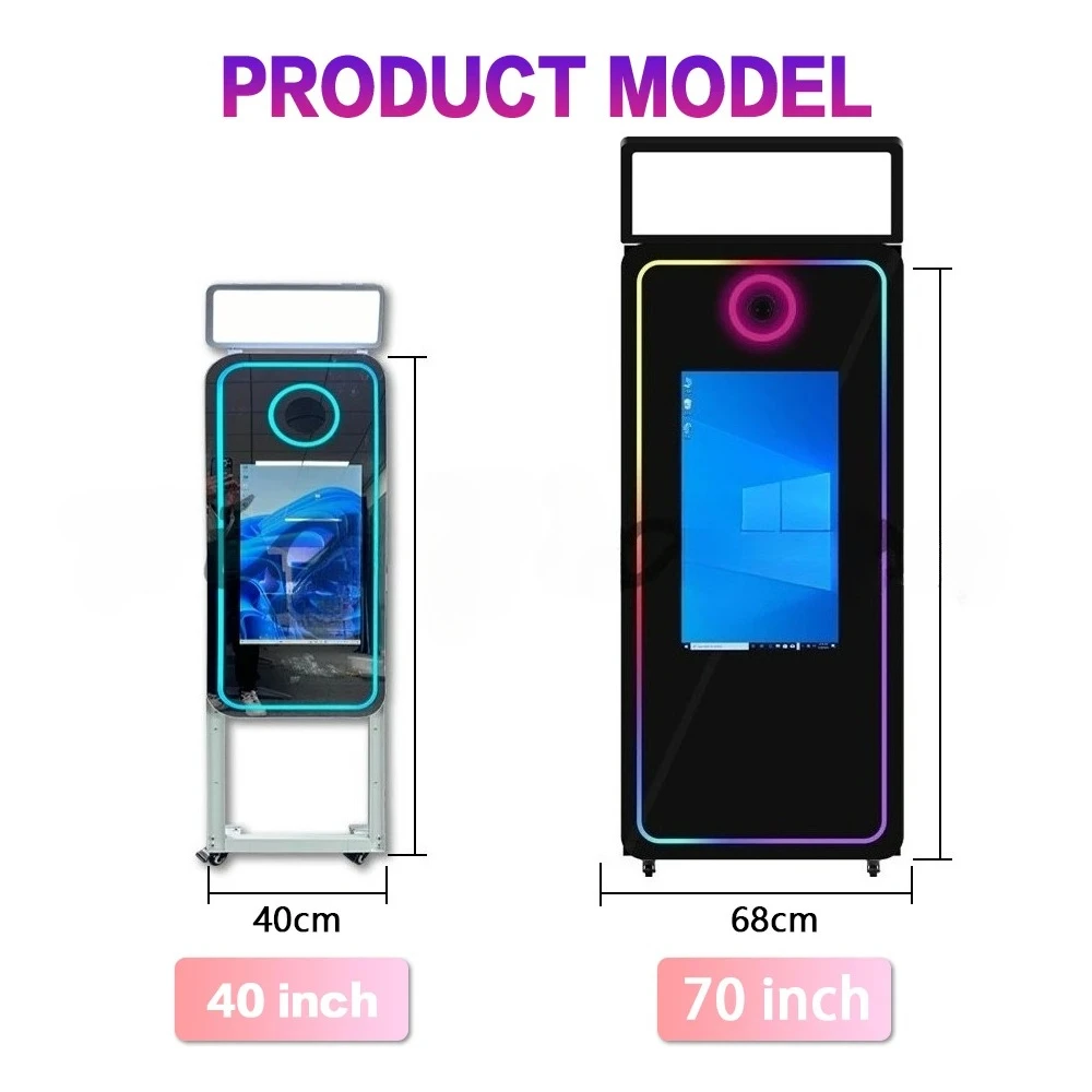 

65 Touchscreen Mirror Wedding Photo Studio Frame Mirror Photo Studio with Camera and Printer Ring Light Photo Studio