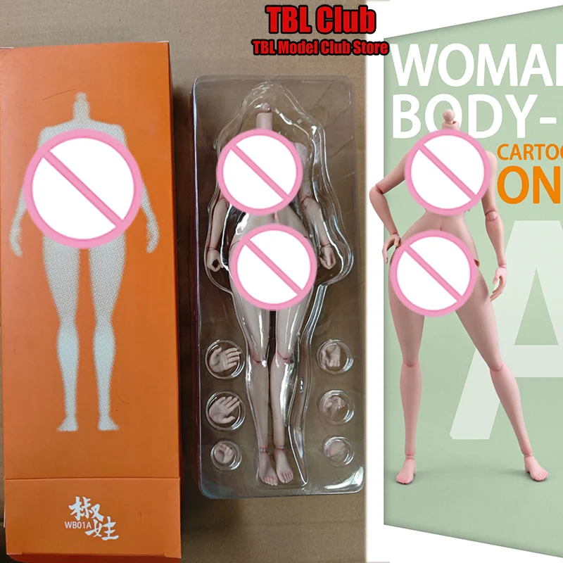 

1/6 Scale 12inch Female Action Figure WB01A Flexible Movable Joint Anime Modeling Pear-Shaped Body Soldier Dolls in Stock