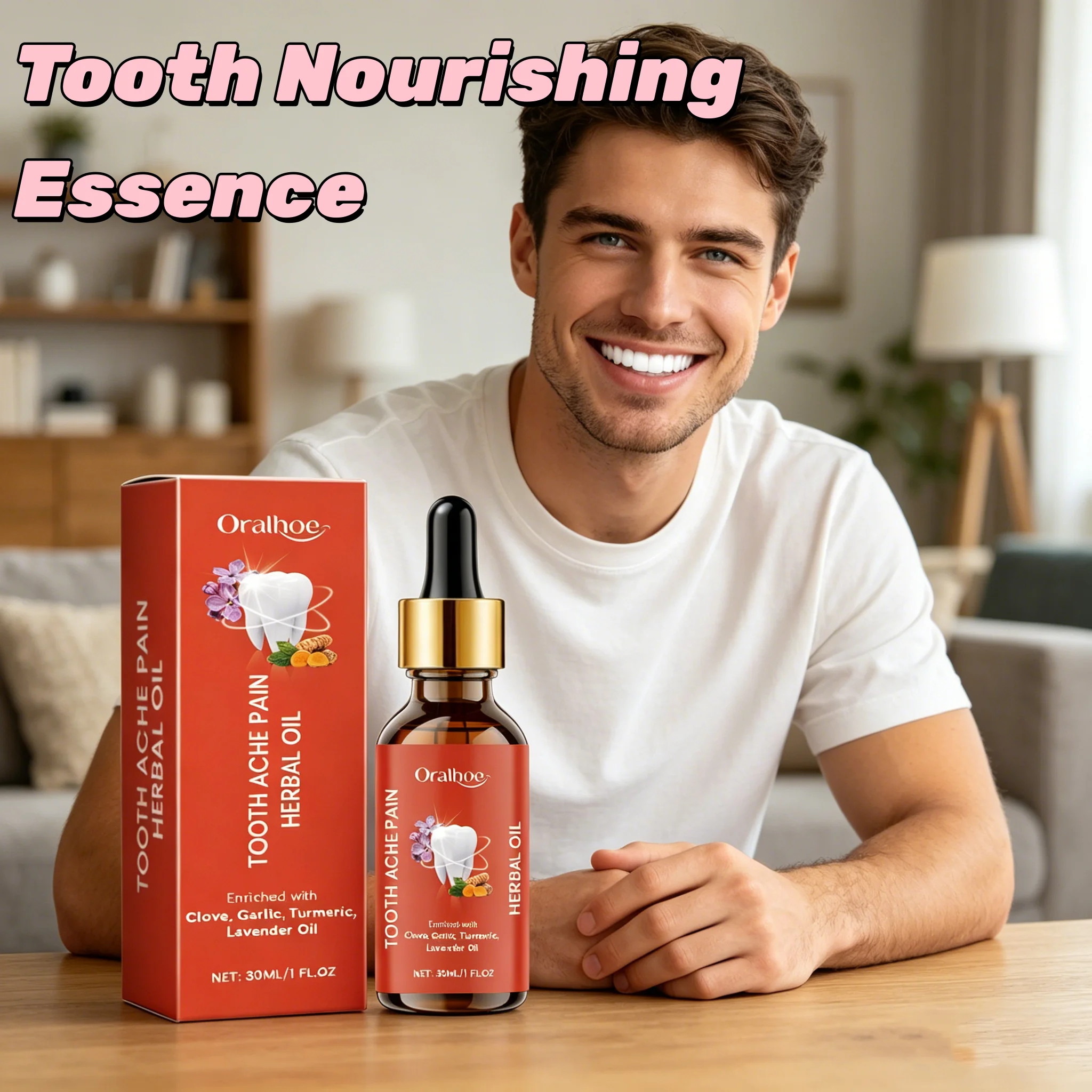 ORALHOE Herbal Teeth Care Essence Natural Plant Extract Remove Smoke Coffee Stain Fresh Breath Oral Gum Care Whitening Serum