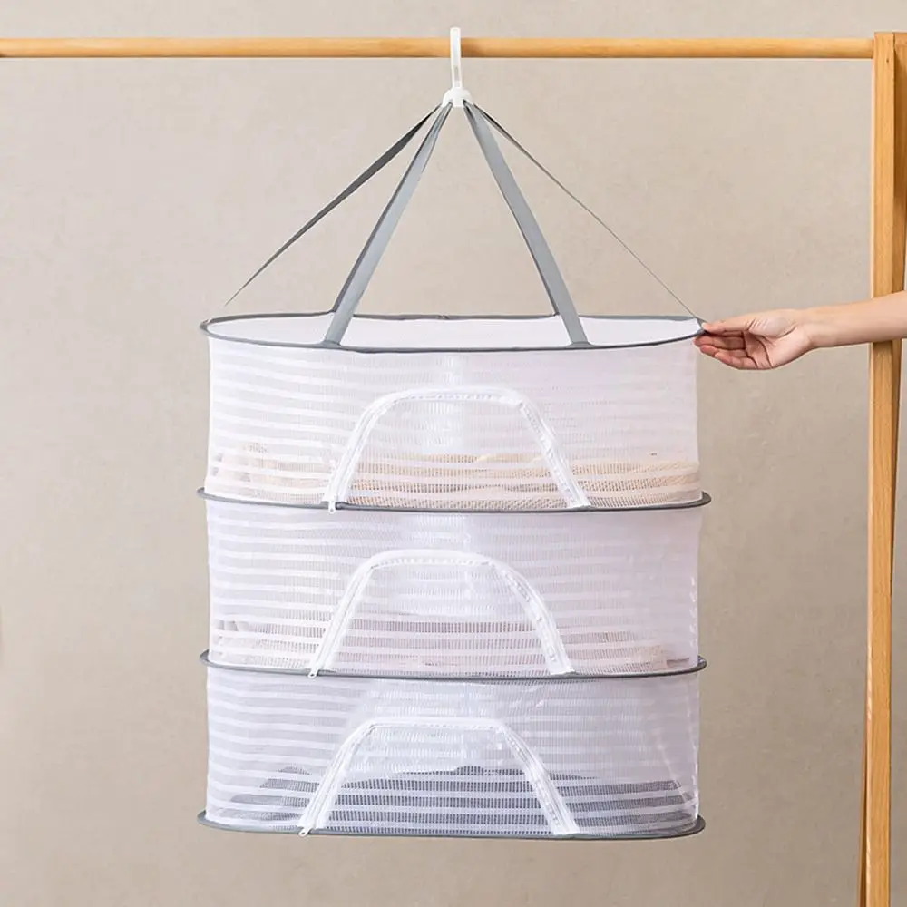 1-3 Layers Drying Net Herb Dryer Mesh Vegetable Food Fish Hanging Drying Rack Clothes Dry Net Hanging Drying Rack