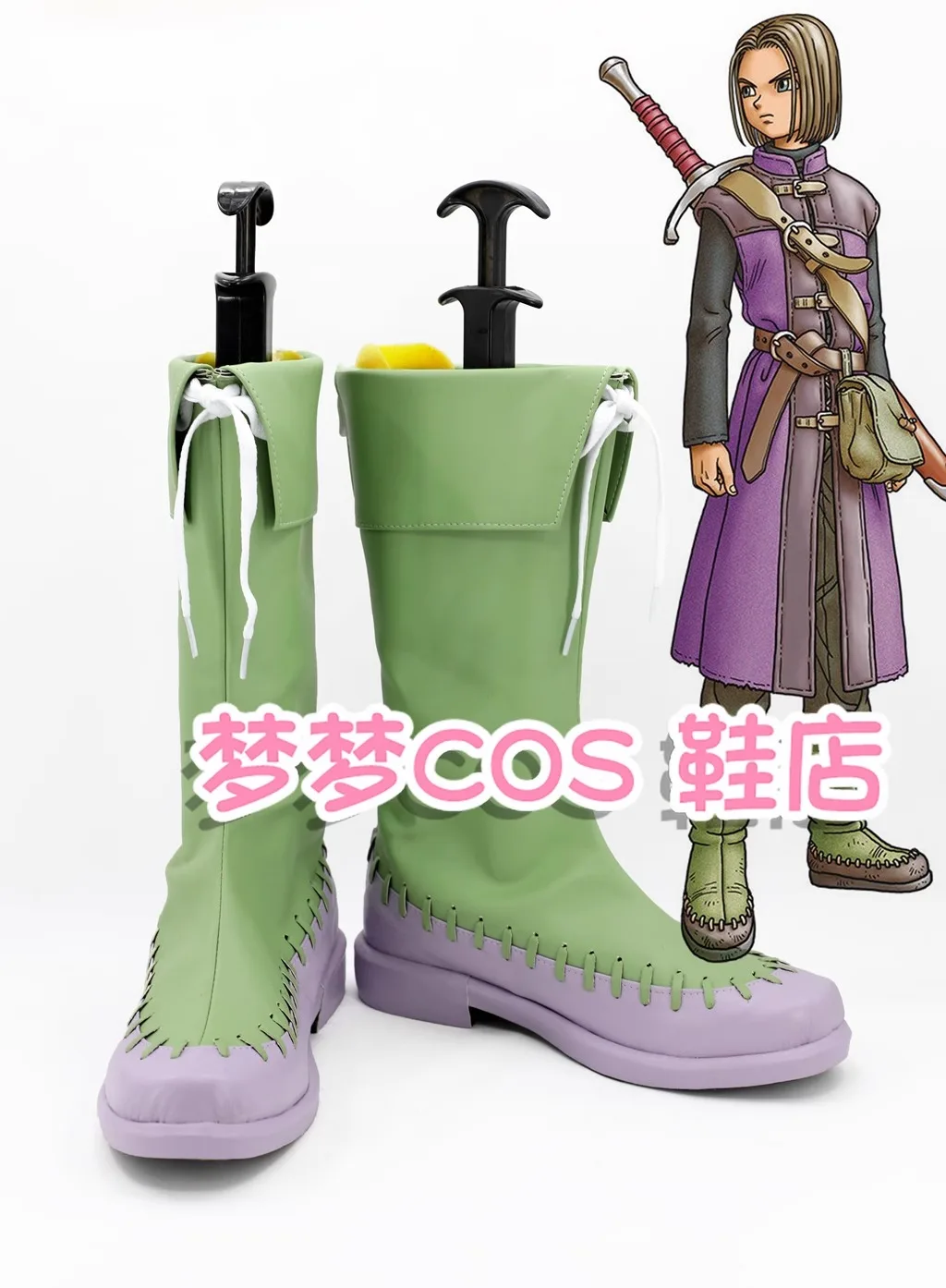 

Dragon Quest 11 Protagonist Cosplay Costume Shoes Handmade Faux Leather Boots