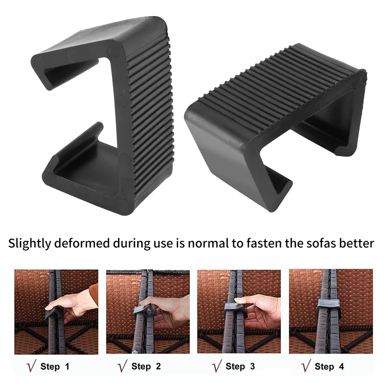AB47-10 PC สวนกลางแจ้งหวายหวายเฟอร์นิเจอร์การจัดตําแหน่ง Fastener โซฟาคลิป Connector เหมาะสําหรับหวายเฟอร์นิเจอร์โซฟา