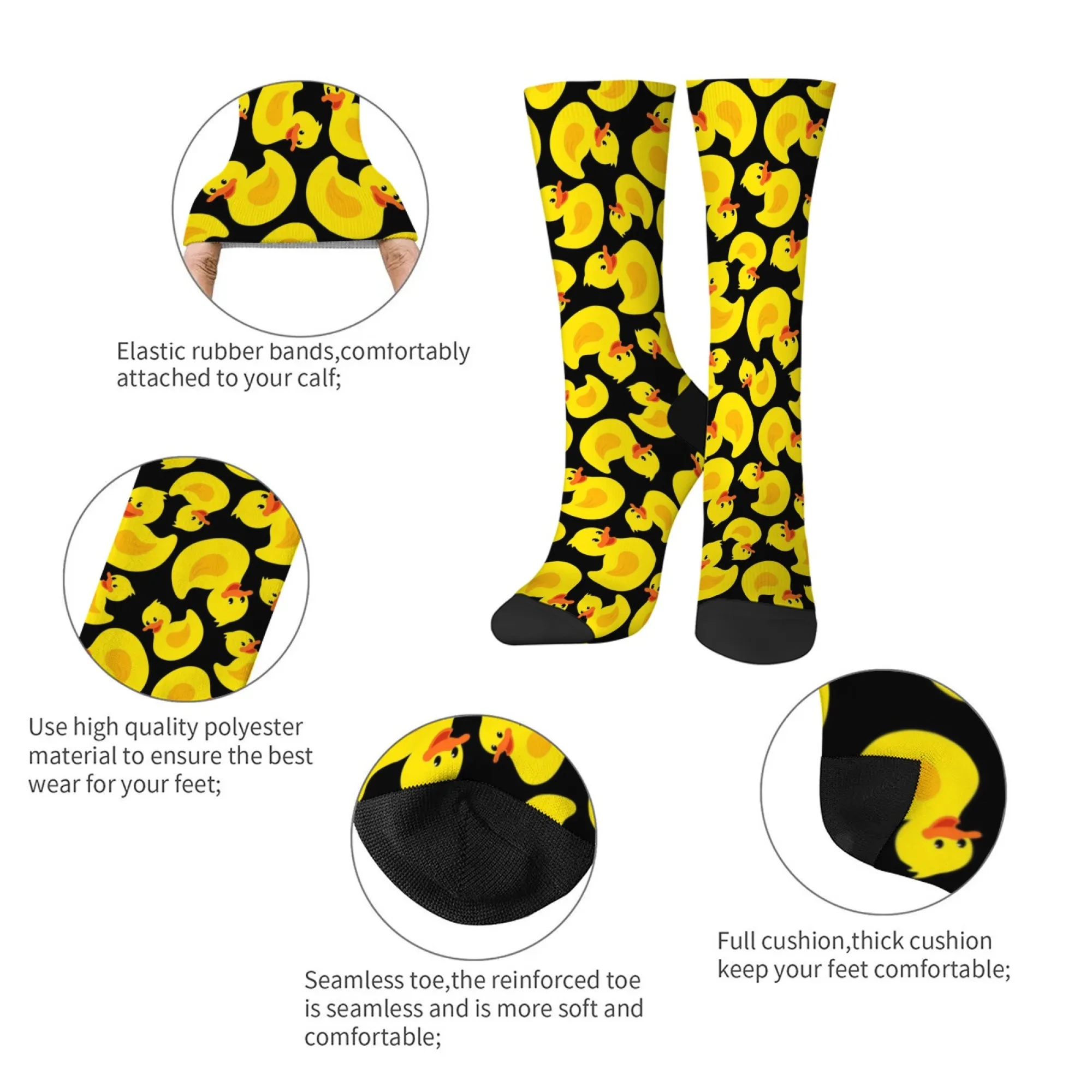 Divertenti calzini in gomma con anatra cartone animato Novità Calzini da uomo felici Comodi calzini antiscivolo unisex per sport casual all'aria aperta Calzini carini regalo