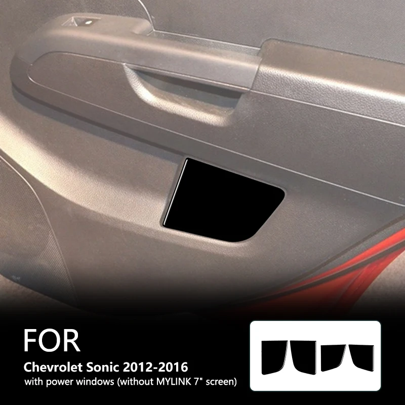 

For Chevrolet Sonic 2012-2016 Glass Door Trim Brand New ABS Gloss Black Safeguard Sticker Car Interior Accessories