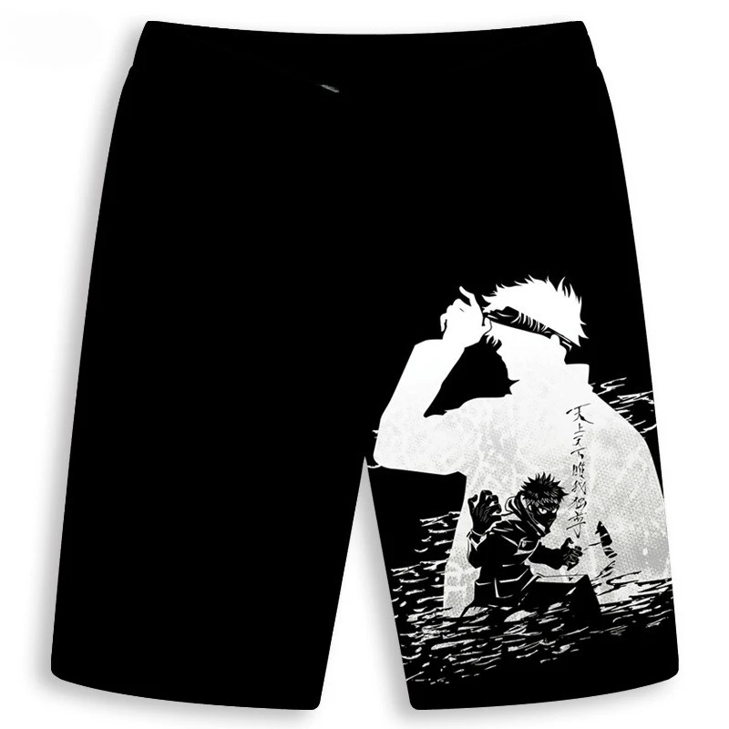 

Лето 202, мужские и женские спортивные повседневные шорты Gojo Satoru с принтом, дышащие брюки, быстросохнущие пляжные брюки, аниме