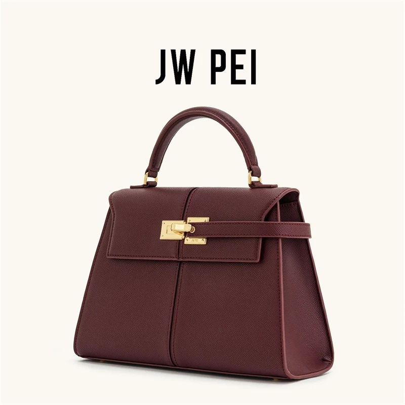 JW PEI Women's Handbag Elise Designer Fashion 2025 New Burgundy Handbag Large Square Crossbody Bag High-end Women's Bag