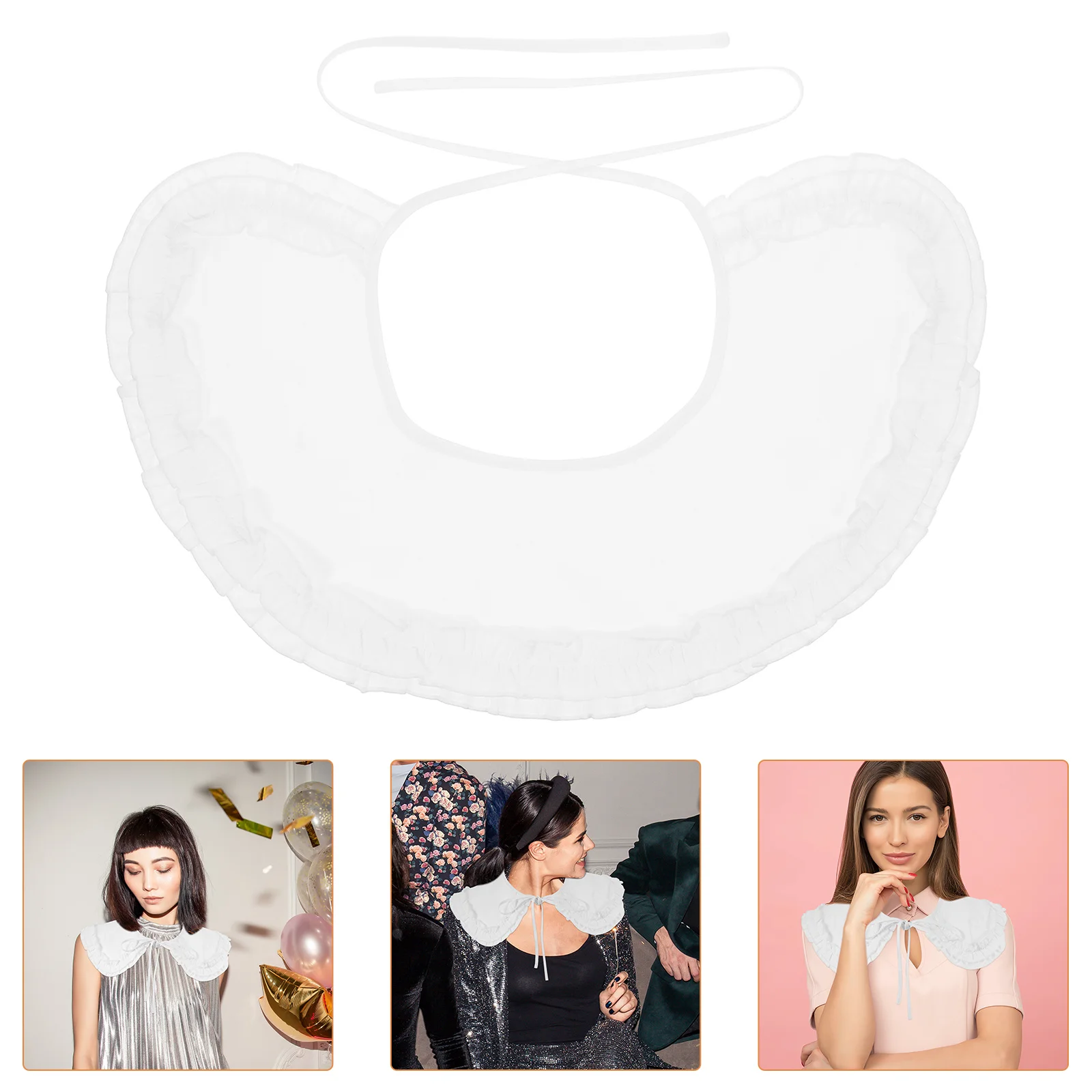 

1pc Ruffles Fake Collar For Women Detachable Chiffon Blouse Half Shirt Sweater Accessory Clothing Neckline Decor