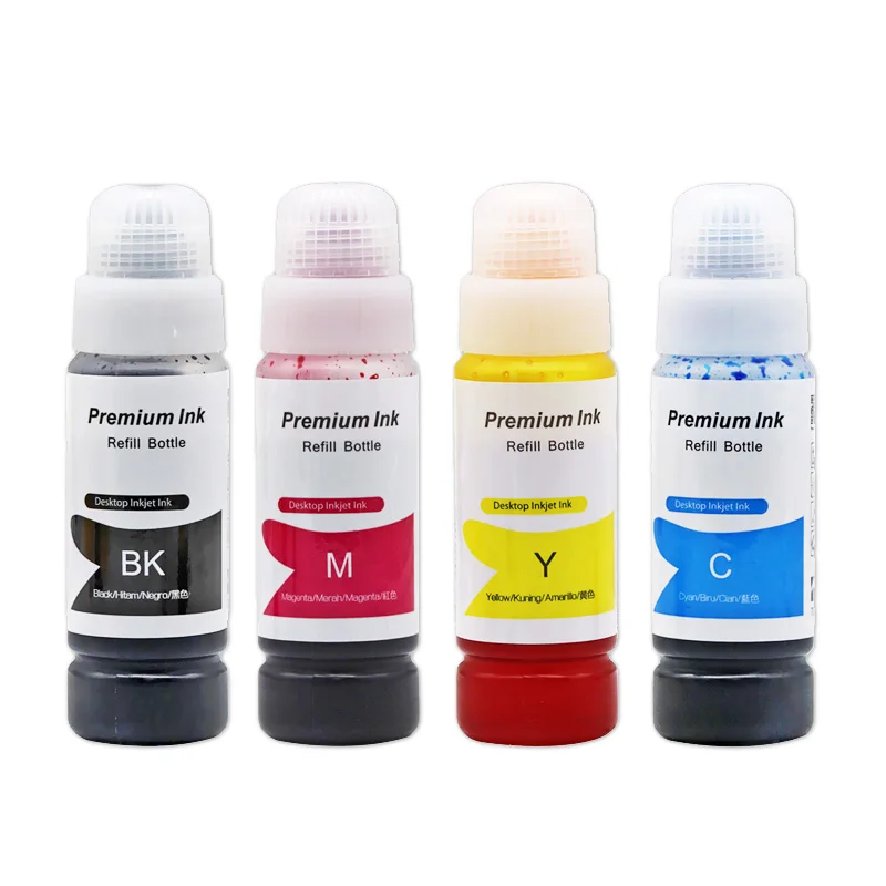 Recarga tinta corante para Epson, série de tintas impressora, garrafas de tinta EcoTank, L6170, L6160, L6190, L4150, L4160, L3150, L3110, T001