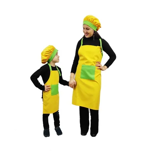 Mandalin Consept Kitchen Apron Şaplalı 2li Combine Yellow Green