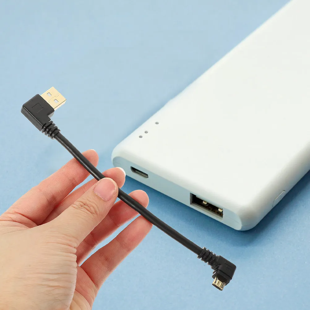 

2Pcs USB Cable Right Angle Micro USB Short 90 Degree Compact Design Fast Charging Data Transfer Cable for Tight Spaces