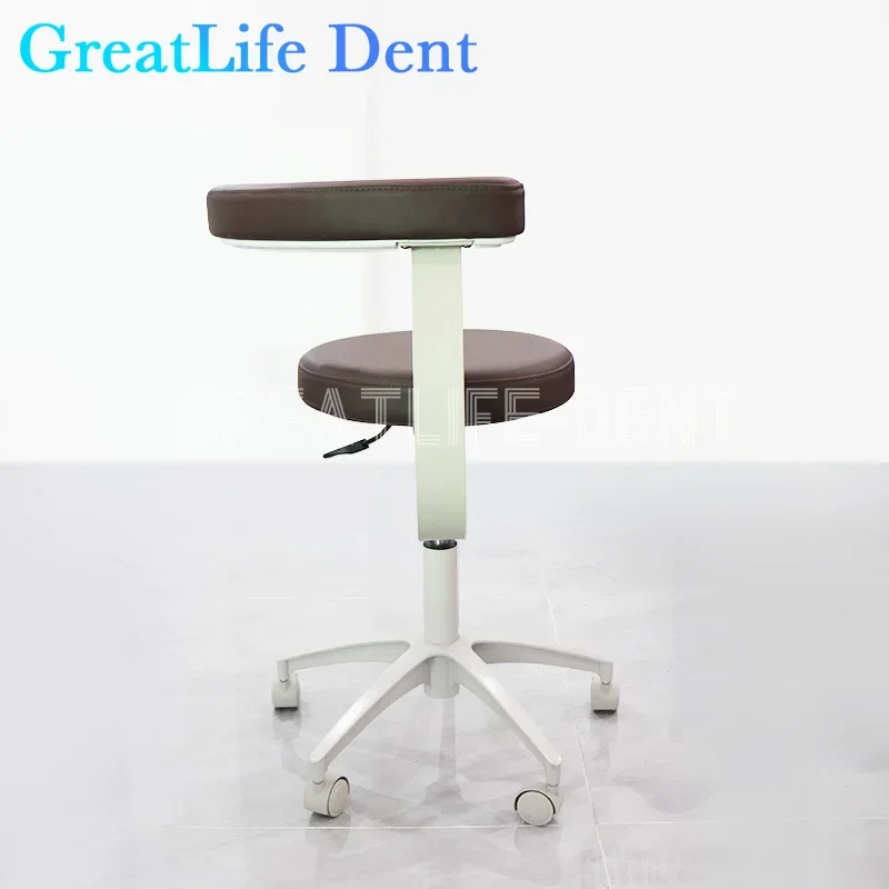 GreatLife-Altura ajustável cadeira de couro PU para dentista, cadeira móvel para laboratório, cadeira para dentista, hospital, médico B, sala de ultra-som