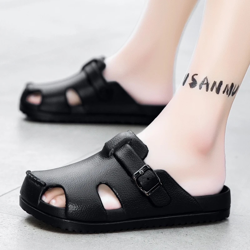 

Mens Summer Flip Flops Outdoor Slippers Soft EVA Beach Slippers Home Indoor Slides Comfortable Solid Color Men Sandals Shoes