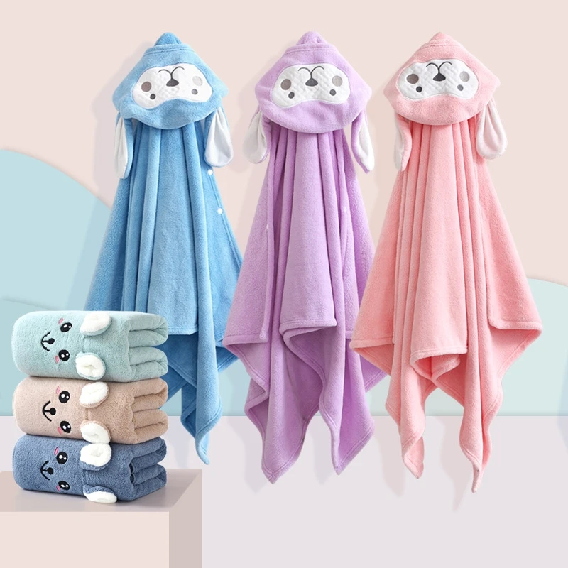 

Newborn Baby Bath Towel Hooded Large 70X140CM Soft Skin-friendly Highly Absorbent Baby Bathrobe Shower Towel Baby Wrap Blanket