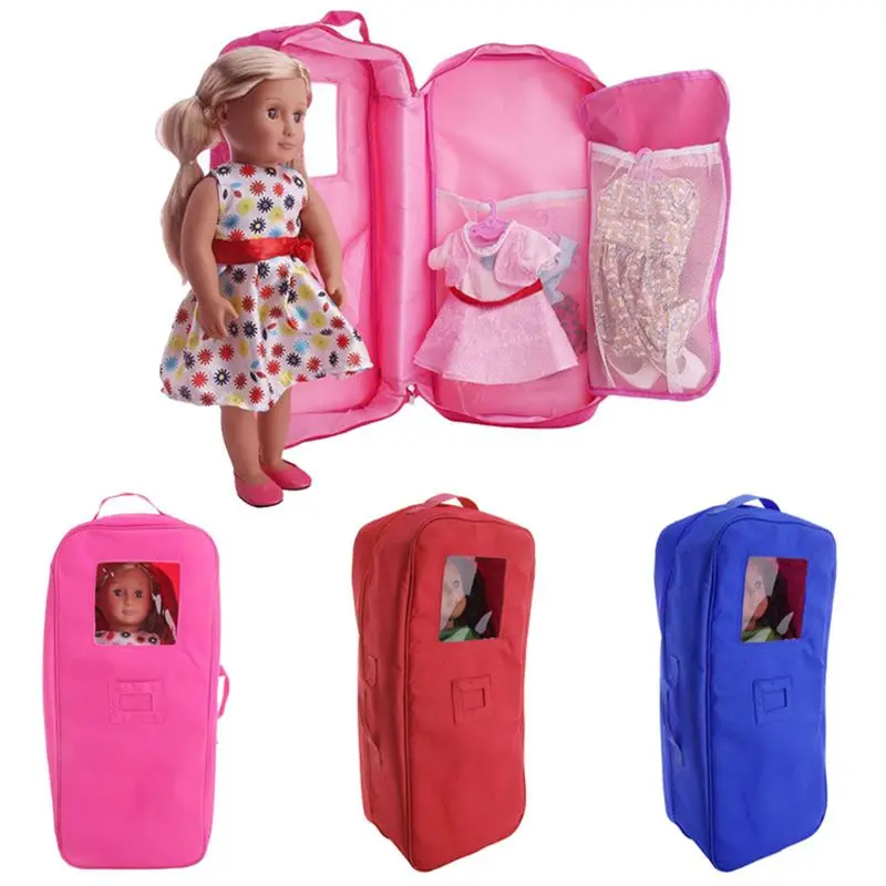 

Q0KB Girl Dolls Travel for Case Model Storage Handbag for 45cm Reborns for Doll Props Role for Play DIY Toy Changeable Accs K