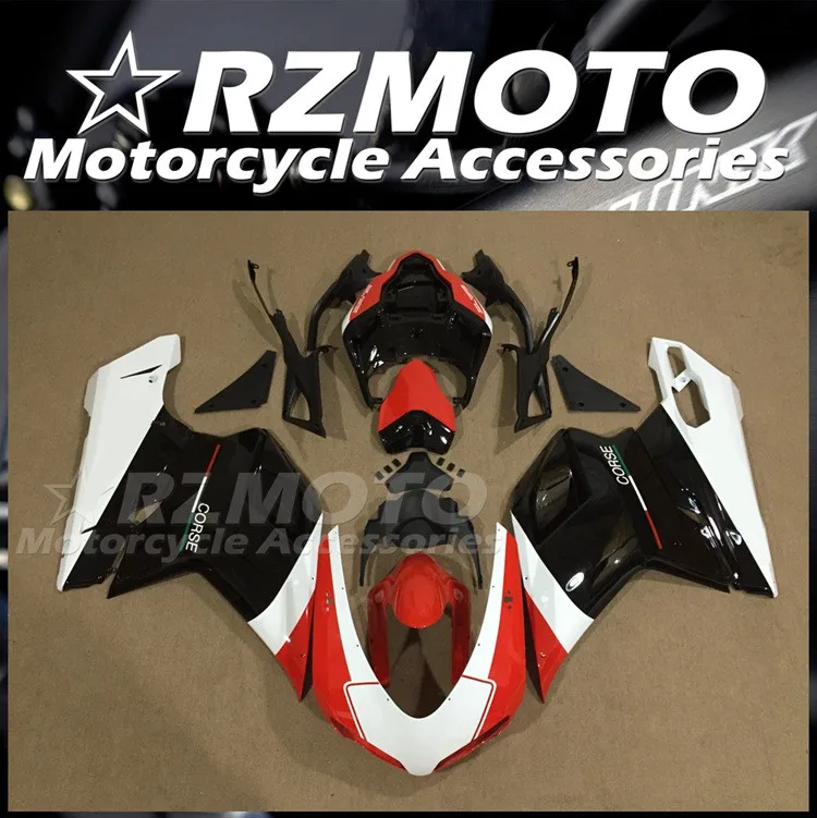 4Gifts New ABS Motorcycle Whole Fairings Kit Fit For Ducati 848 evo 1098 1198 Bodywork Set Custom Red Black