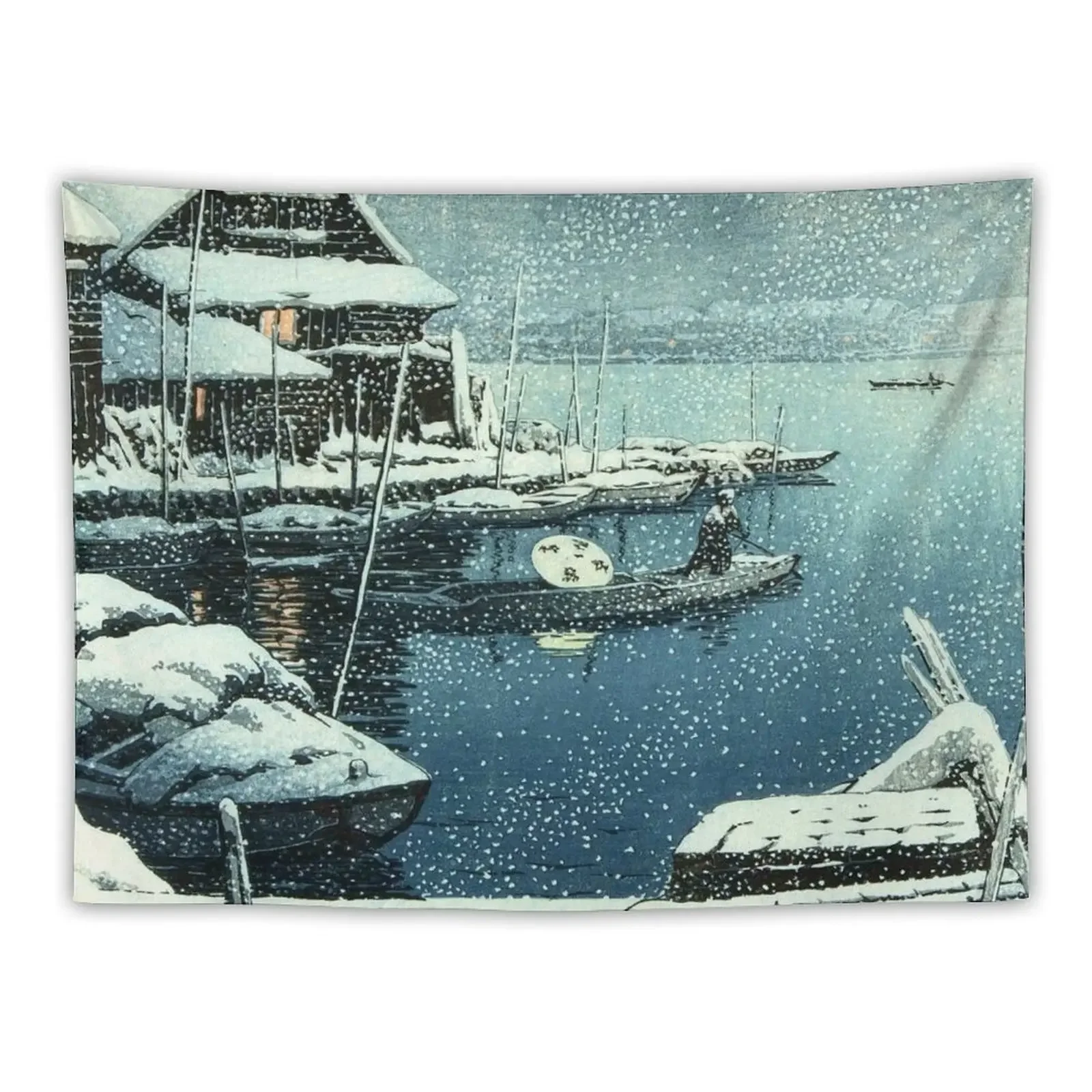 

Kawase Hasui - Snow in Mukojima Tapestry Cute Room Decor Room Decore Aesthetic Decoration Room Tapestry