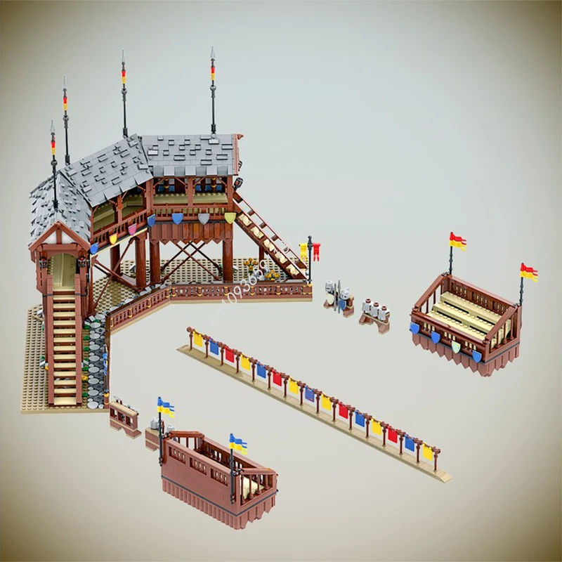 

3186pcs MOC Medieval Tournament Grounds Castle Building Blocks Christmas DIY Display Ornament Perfect for Creative Decor Gift