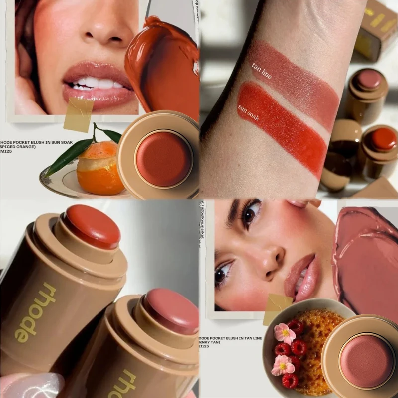 RHODE Atualização Edição Limitada Maquiagem Sun Soak Tan Line Blush Lip-Care Hidratante Lip Balm Polipeptídeo Baunilha Lip Gloss