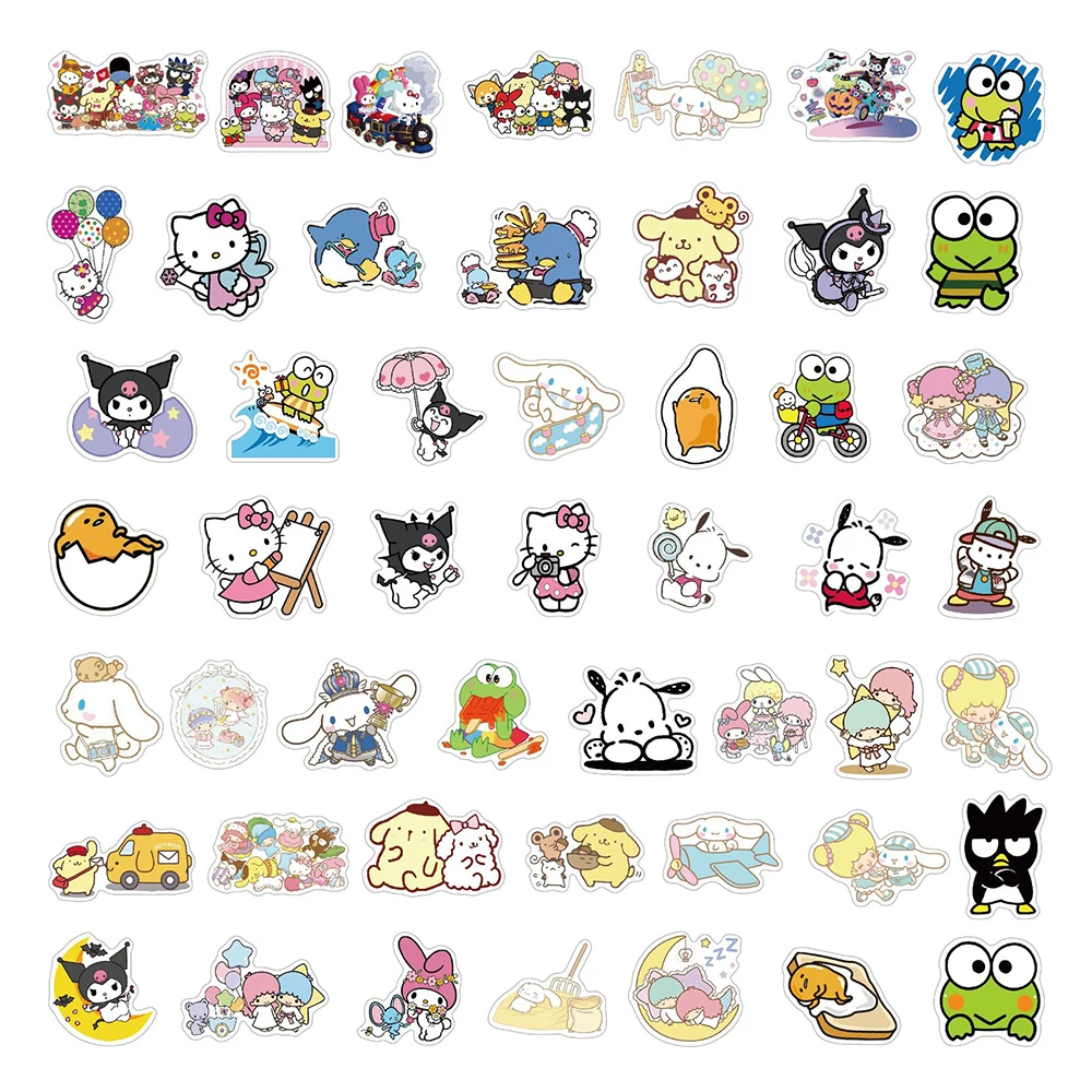 10/30/49PCS Sanrio Kawaii Anime Stickers DIY Motorcycle Travel Luggage Phone Guitar Laptop Classic Toy Cute Kid Sticker Decals