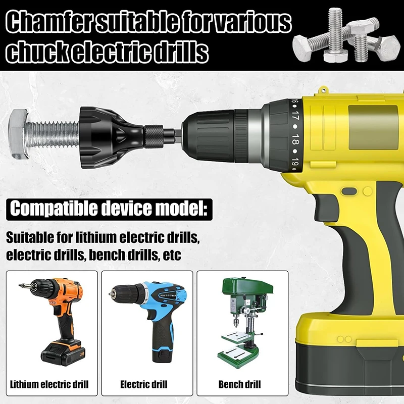 Burr Removal Tool for Metal Deburring, Chanfro Tool, Broca, Remover Ferramentas Burr, Removedor De Rosca De Metal, 1Pc