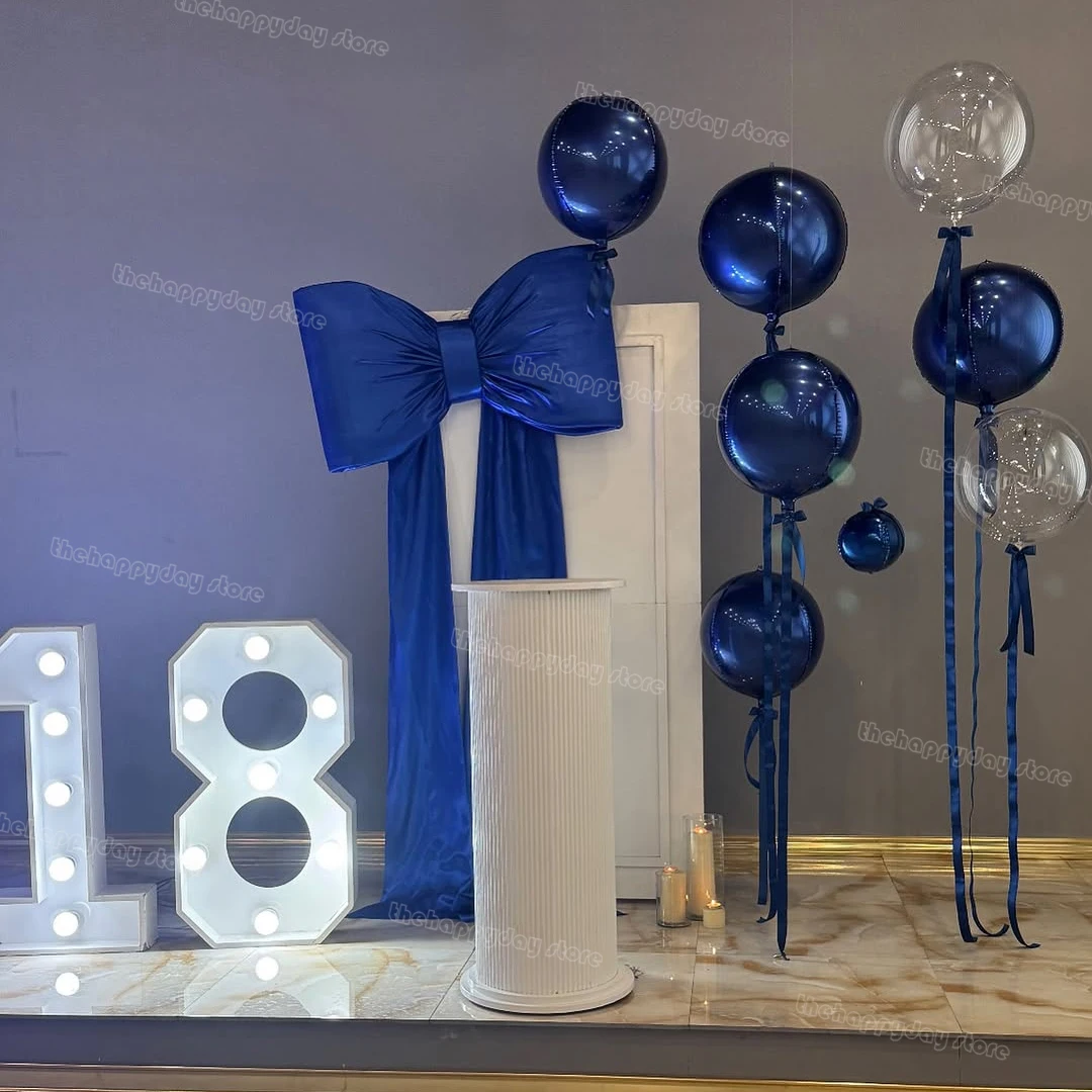 Hängende 4D Runde Folienballons 22'' 18'' 15'' 10'' Metallisch Blau 4D Folien-Helium-Rundballons für Geburtstag Abschlussfeier Babyparty – Detail 40