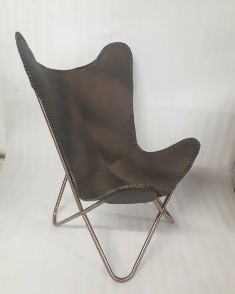 Leather Cover Vintage Hiking Cowhide Leather Classic Butterfly Chair Cover Handmade Rustic