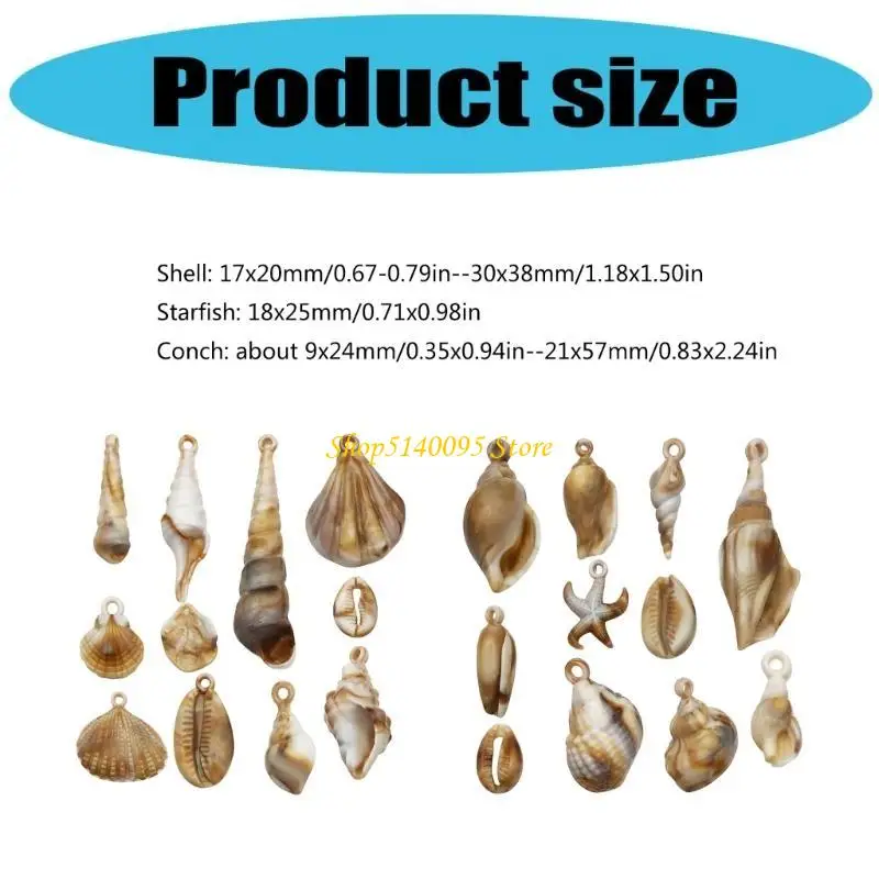 DXAE SET 22 Assorted Acryl Sea Shell Hangers Perfect voor het creëren aangepaste sieraden en decoraties