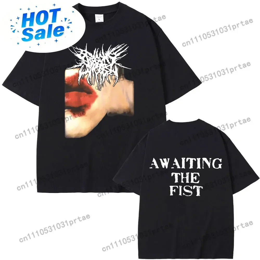 Rapper Playboi Carti Ken Carson Awaiting The Fist Graphic T-shirt Men Hip Hop Oversized T-shirts Men's Fashion Opium T Shirts Bl