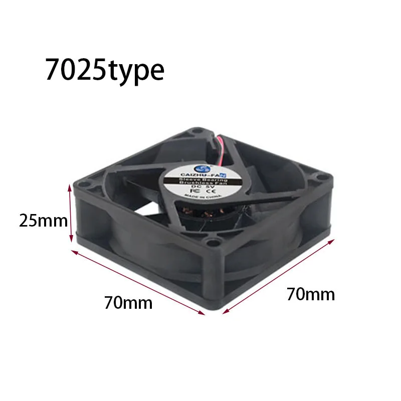 

XH-2.54 2pin 7025 70MM 70*70*25MM DC 5V 12V 24V Cooling Fan Comptuter CPU Cooling Fan Case