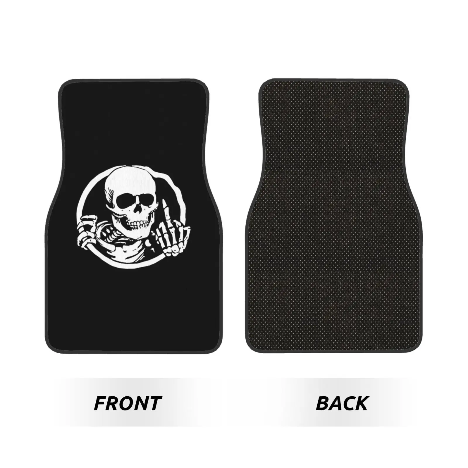 Pirate Skull Pattern Car Floor Mats Non-Slip Carpets Rugs Front & Rear Car Foot Mats Set of 4 Pcs Auto Accessories Decor