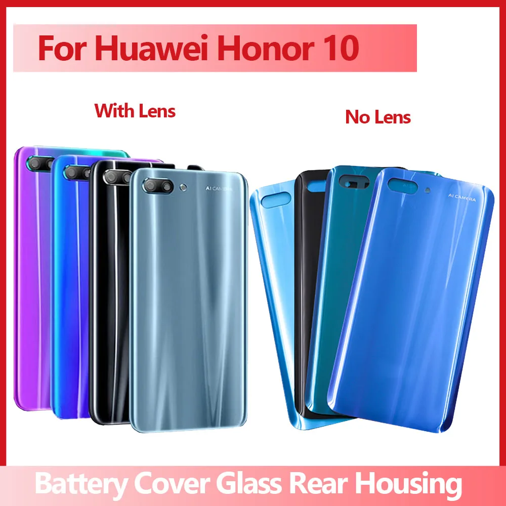 

For Huawei Honor 10 Battery Cover Back Glass Case Honor10 Rear Door Housing For Huawei Honor 10 Back Glass Cover With Lens