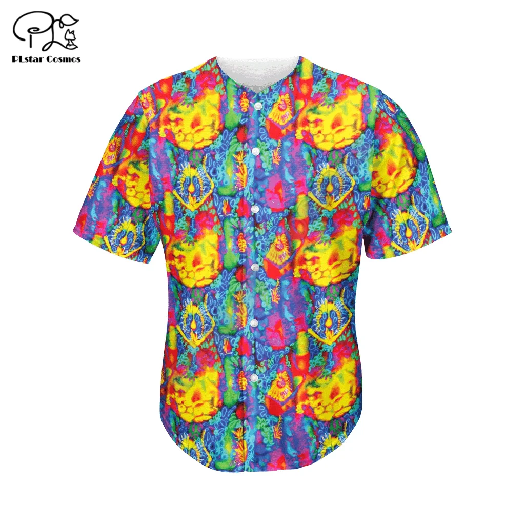 Abstract Psychedelic Baseball Jersey Shirts 3D All Over Printed Baseball Jersey Shirts hip hop Tops